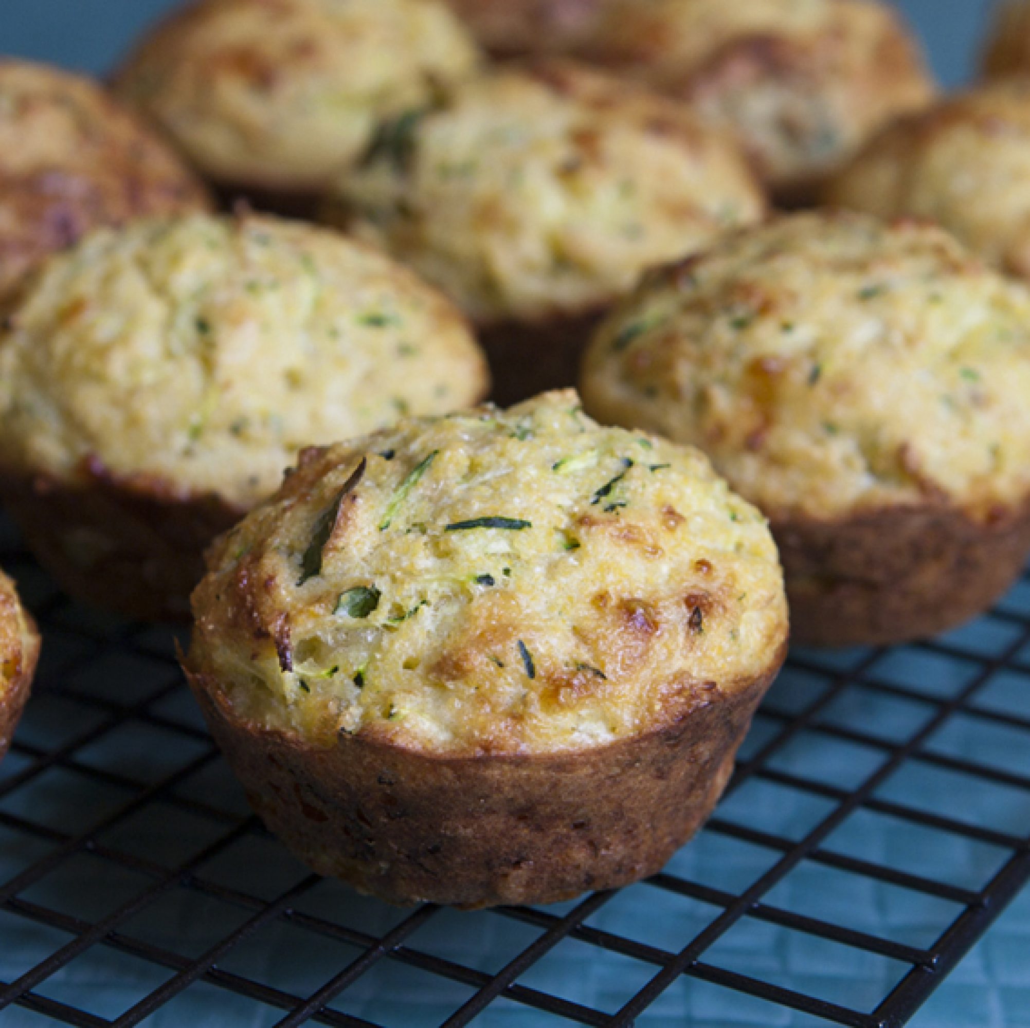 Zucchinni, Polenta and Parmesan Muffins