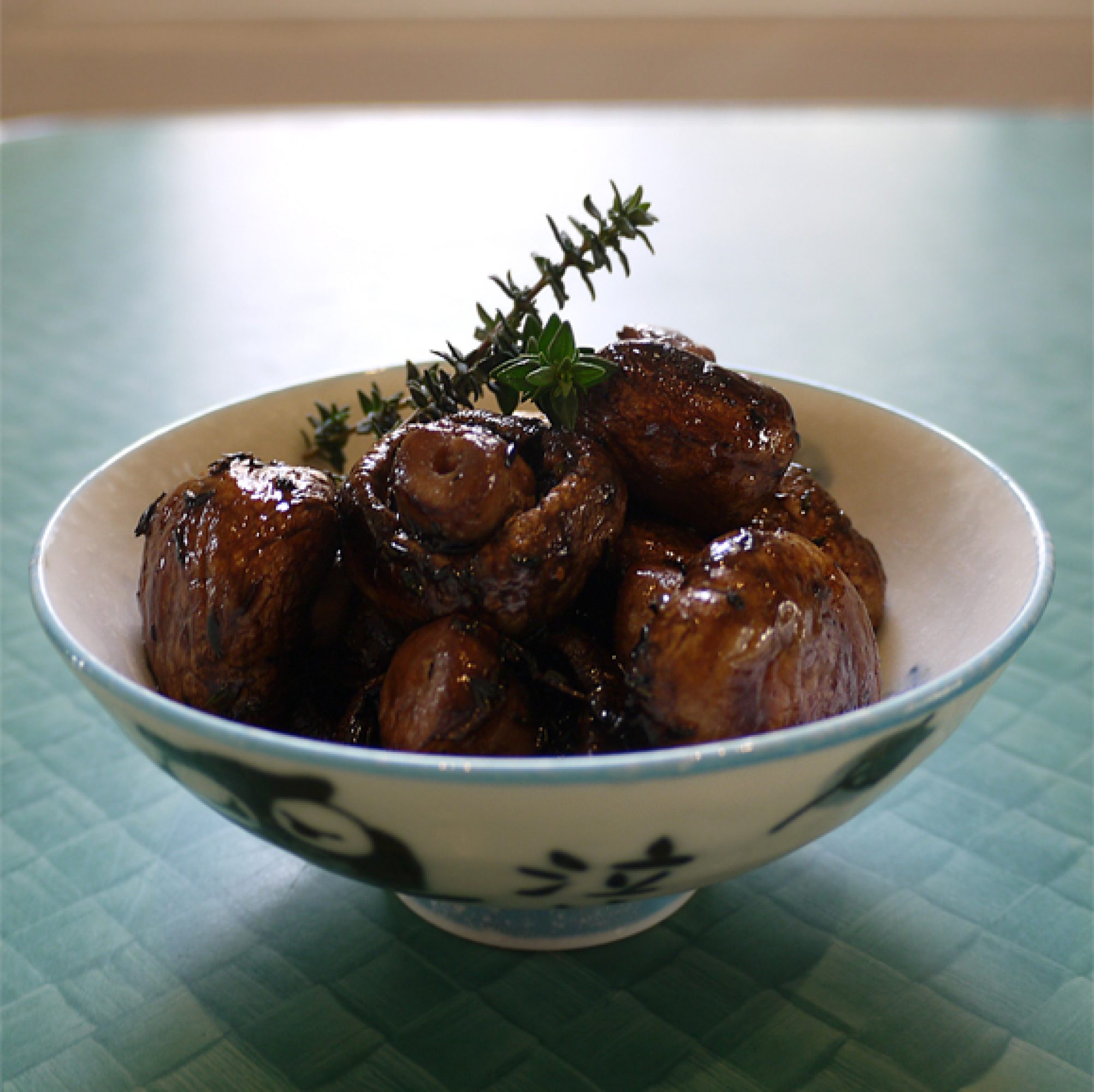 Balsamic Glazed Button Mushrooms