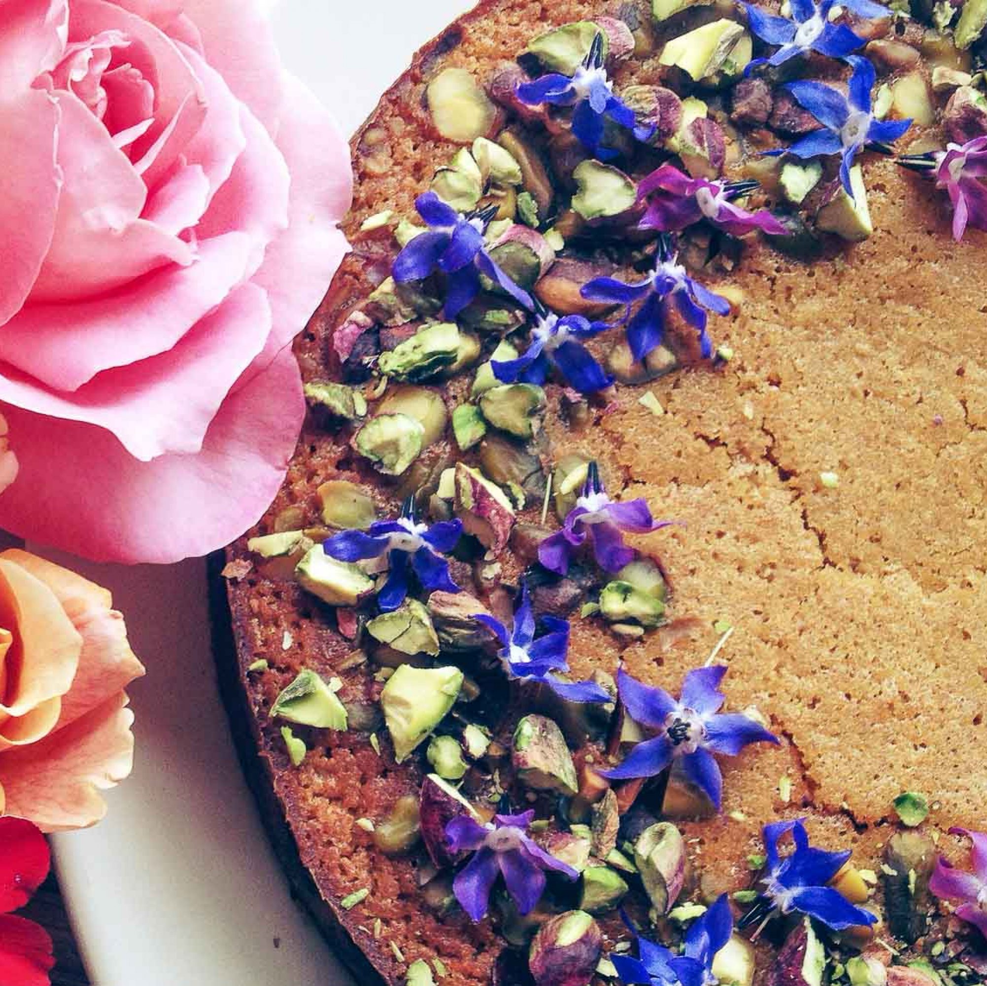 Persian love cake with pistachios