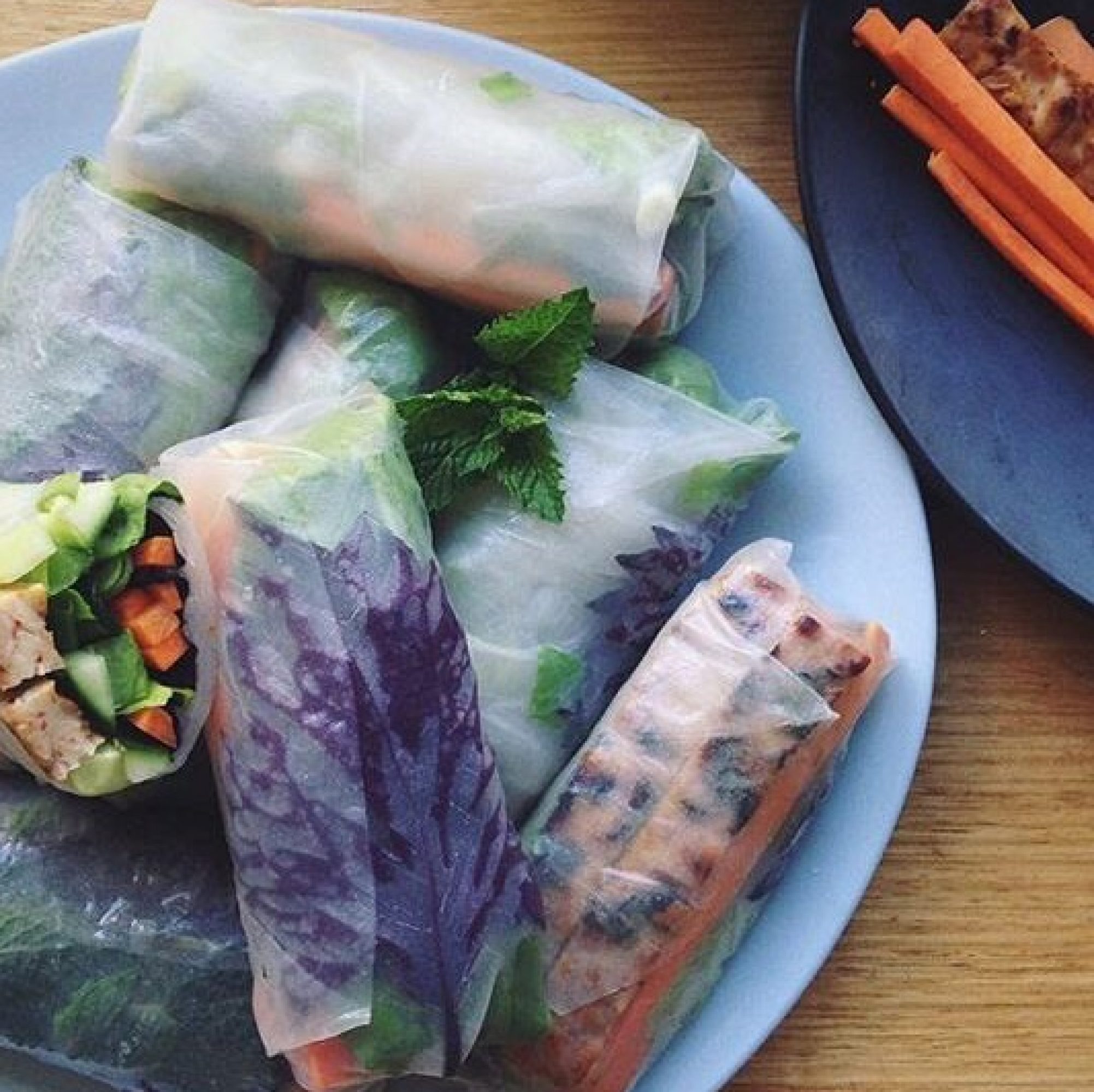 Tempeh rice paper rolls