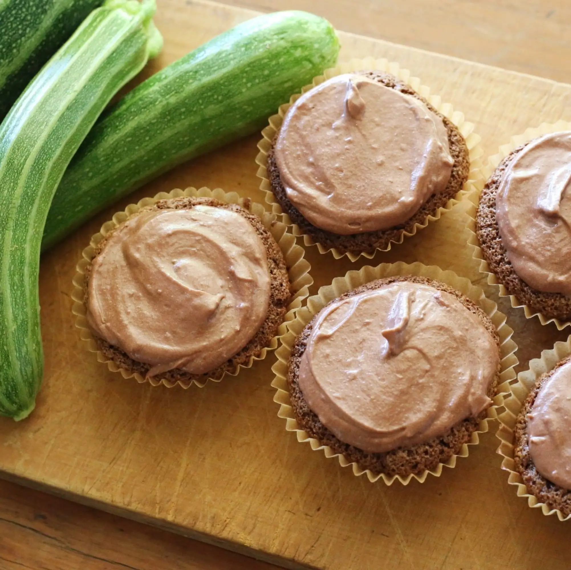 Zucchini, carrot and chocolate cupcakes