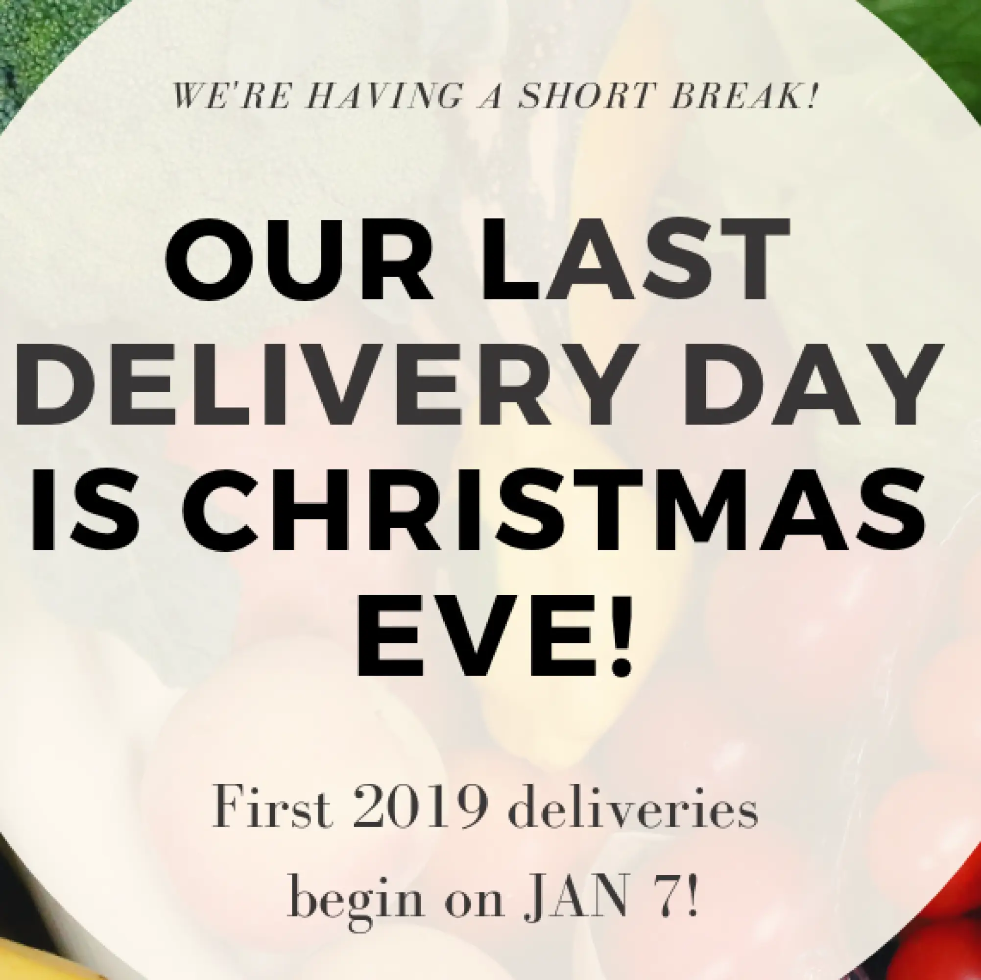 Christmas Holiday Closure 2018