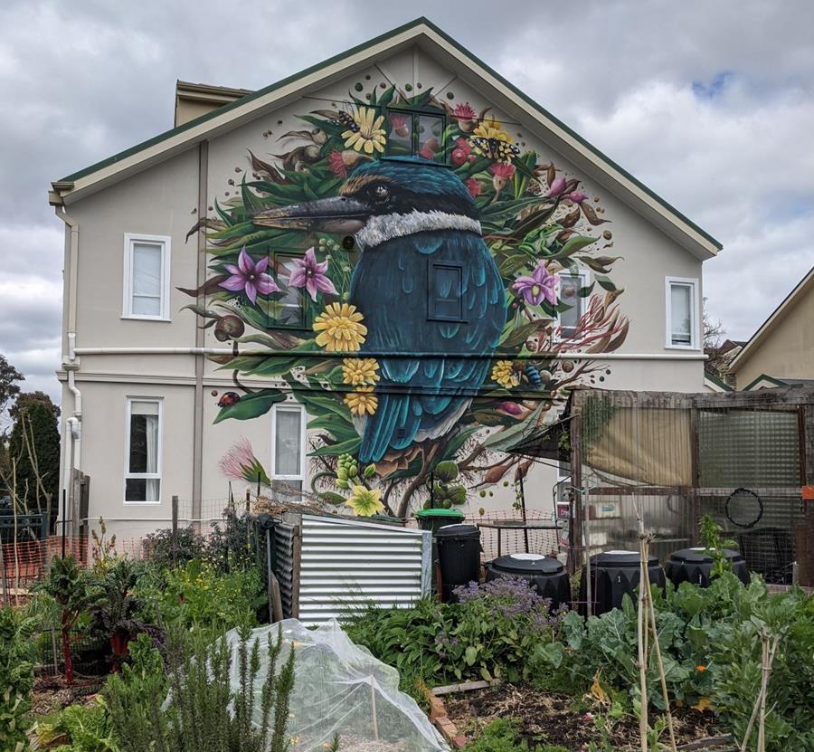 Kingfisher21 - CERES Fair Food Sacred Kingfisher artwork and garden