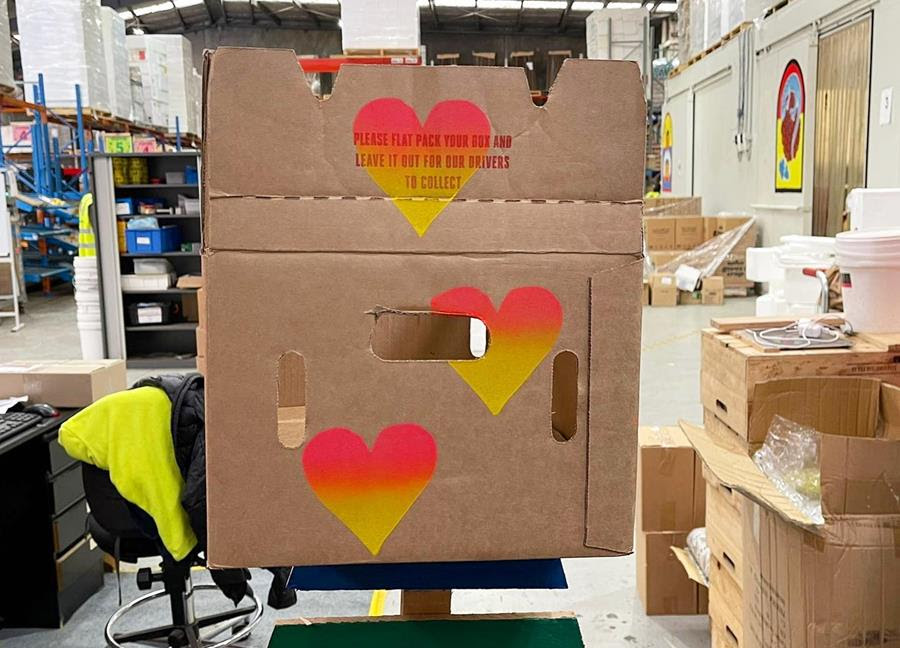 Decorated Fair Food box with neon hearts