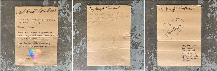 CardboardFeedback - CERES Fair Food Thoughts / Feelings
