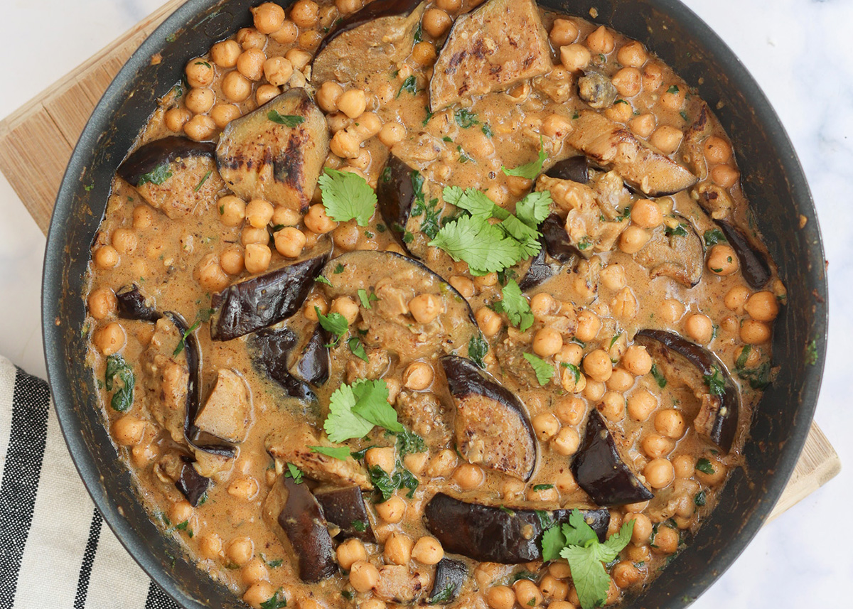 Creamy Chickpea and Eggplant Stew