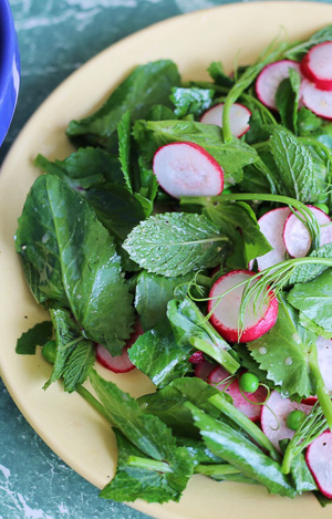 Pea radish salad portrait