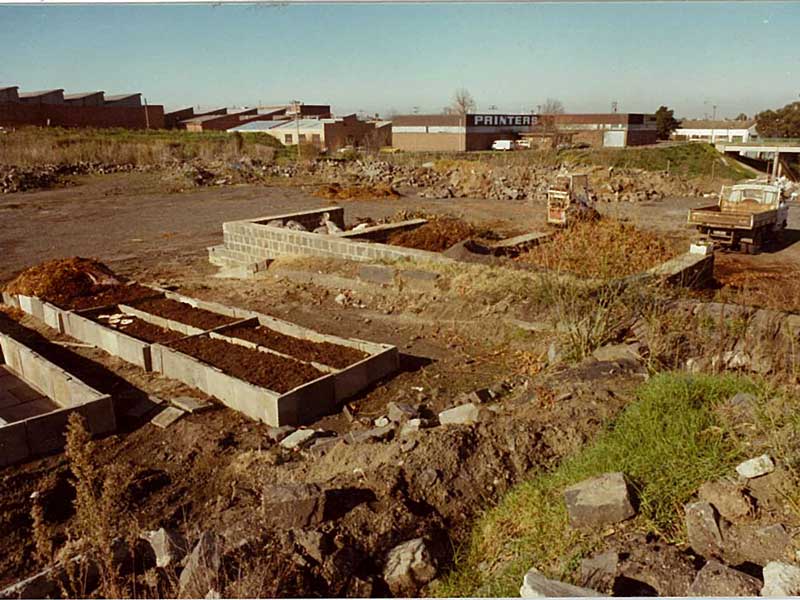 CERES-40-Years-21 - CERES Fair Food CERES Brunswick site and piles of materials - 40 years of CERES archive.