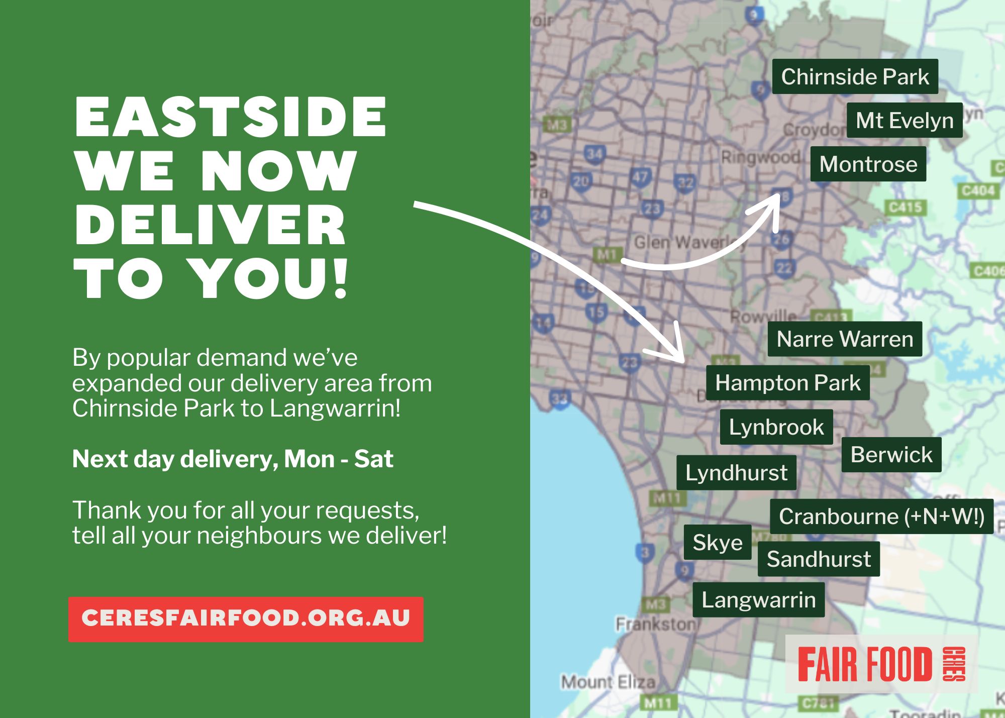 Eastside delivery banner PLAIN - CERES Fair Food Now delivering to more postcodes!